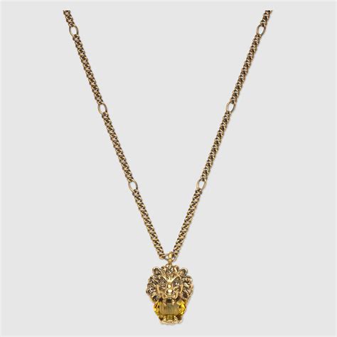 gucci lion head necklace with crystal|Gucci inspired choker necklace.